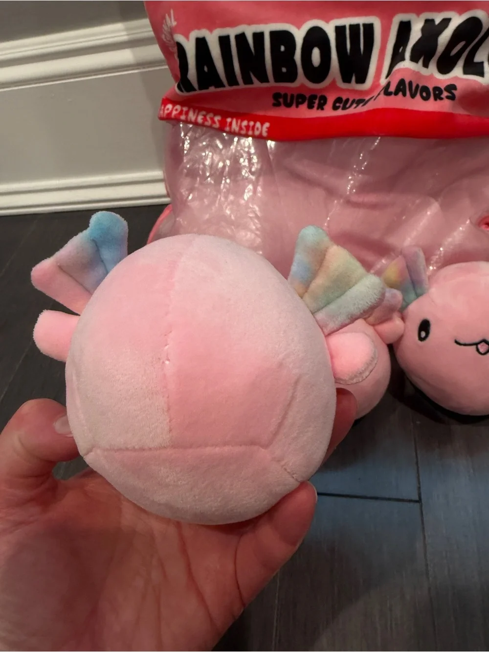 REFAHB Rainbow Axolotl Plush Toy 3 Removable Salamanders Stuffed Plush Kawaii - Picture 10 of 11